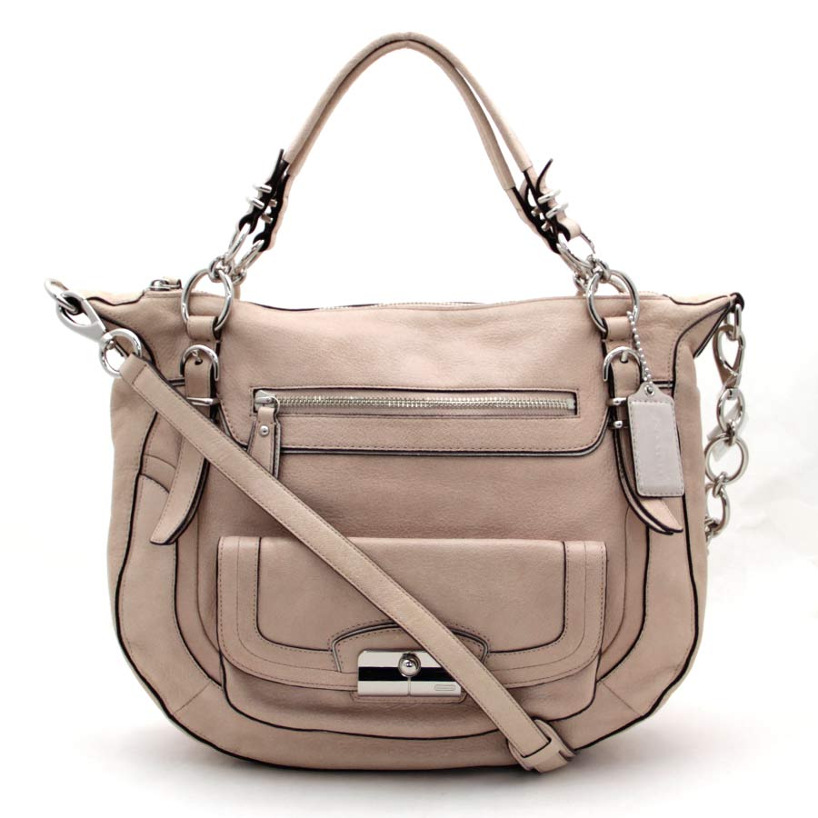 Auth Coach Shoulder BAG Light Pink Leather 26146 | eBay