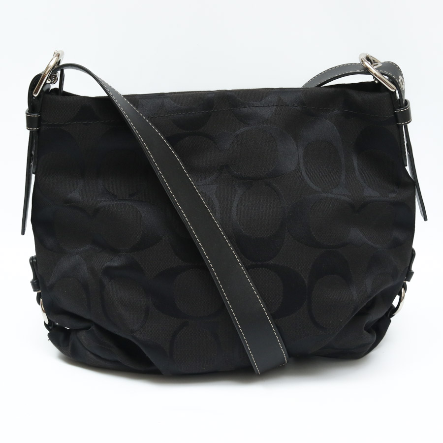 Auth COACH Signature Duffle Shoulder Bag Black Canvas Leather F15067 - 32425 | eBay