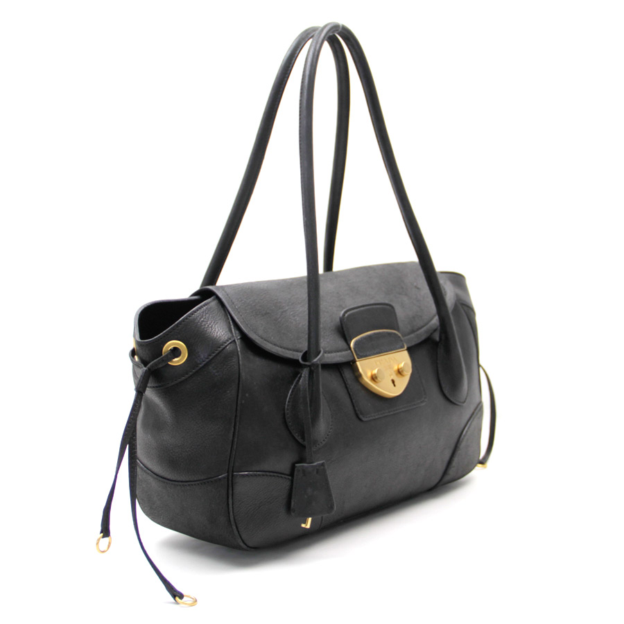 Auth PRADA Shoulder Bag Black Leather - 38131 | eBay
