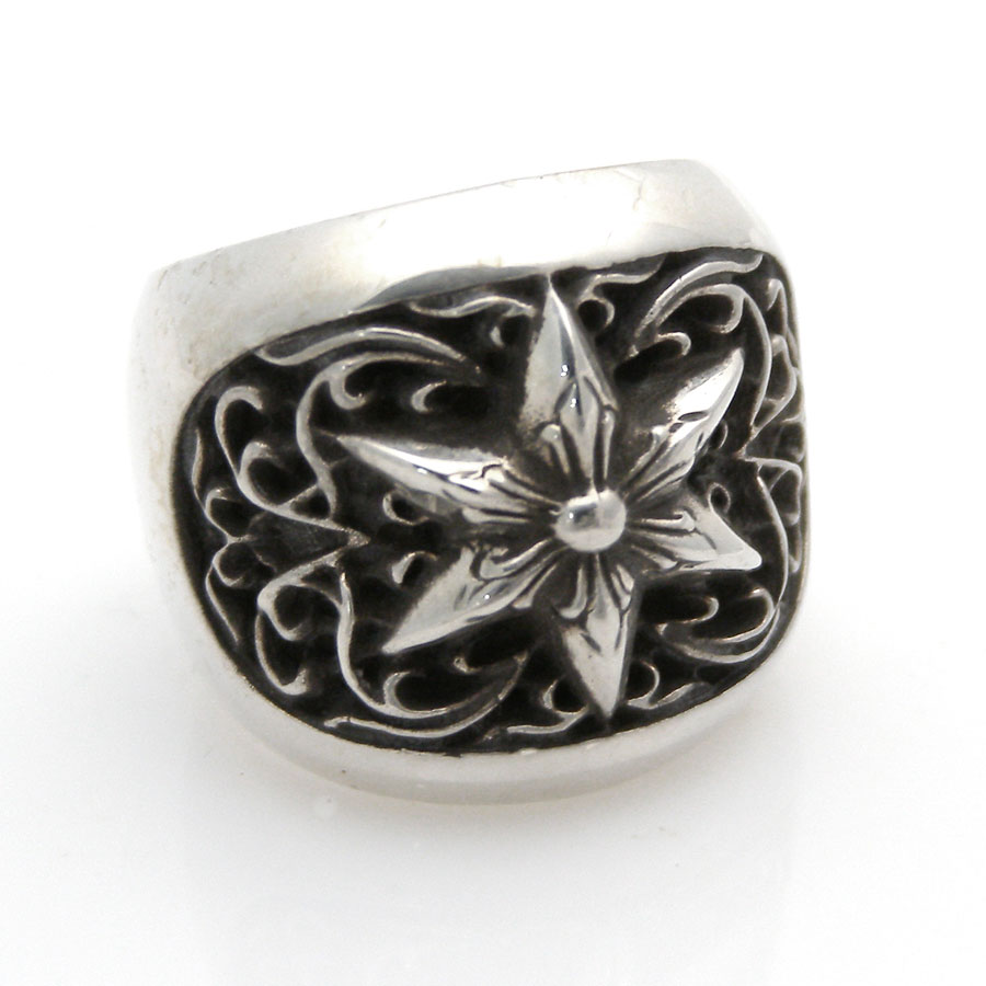 Auth Chrome Hearts Classic Oval Star Ring Silver 925 *US Size: 10 ...